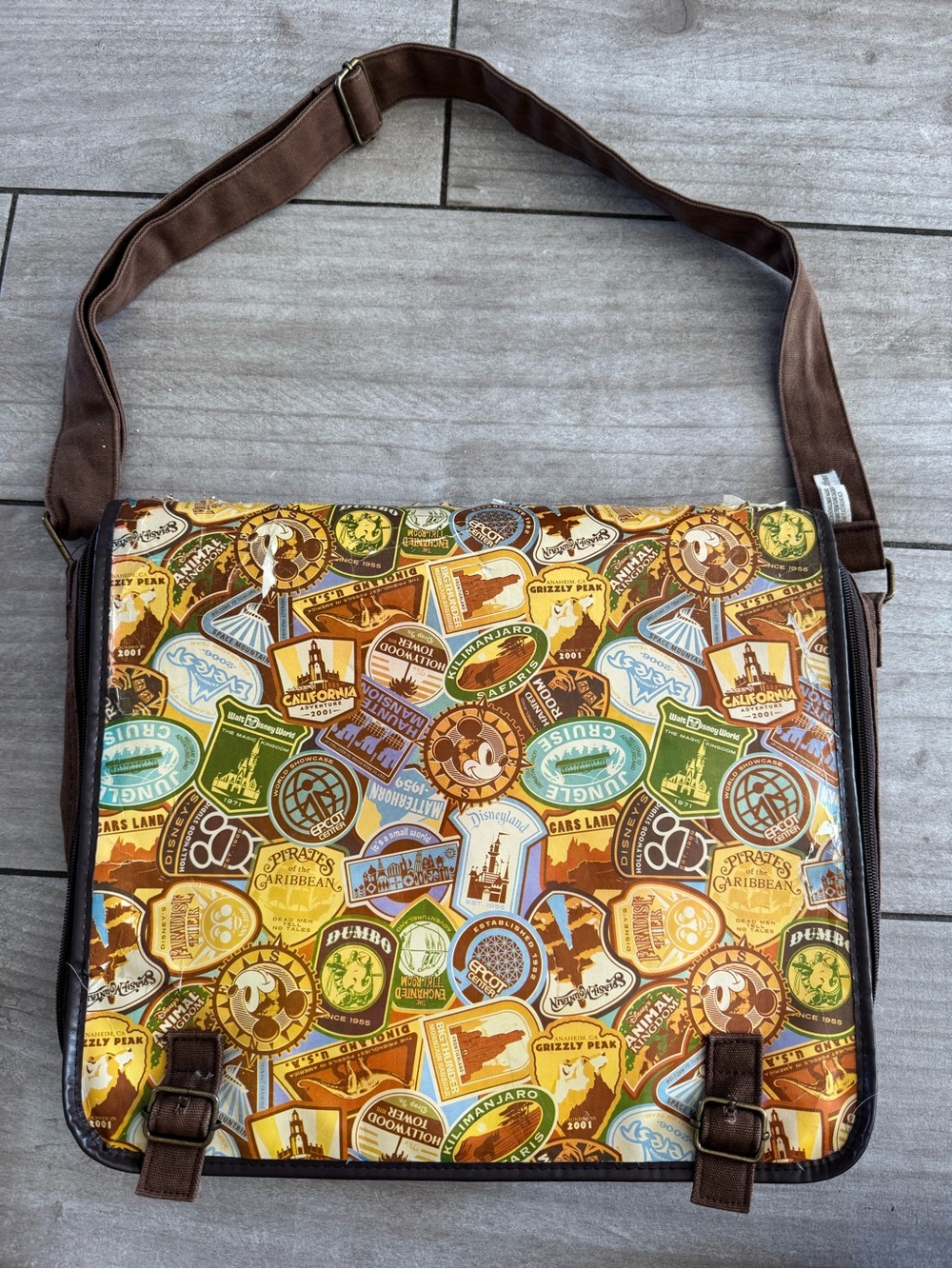 Disney Parks Pin Trading Bag Attraction Logo Patch Print Large 12 x 15 x 2.5 in